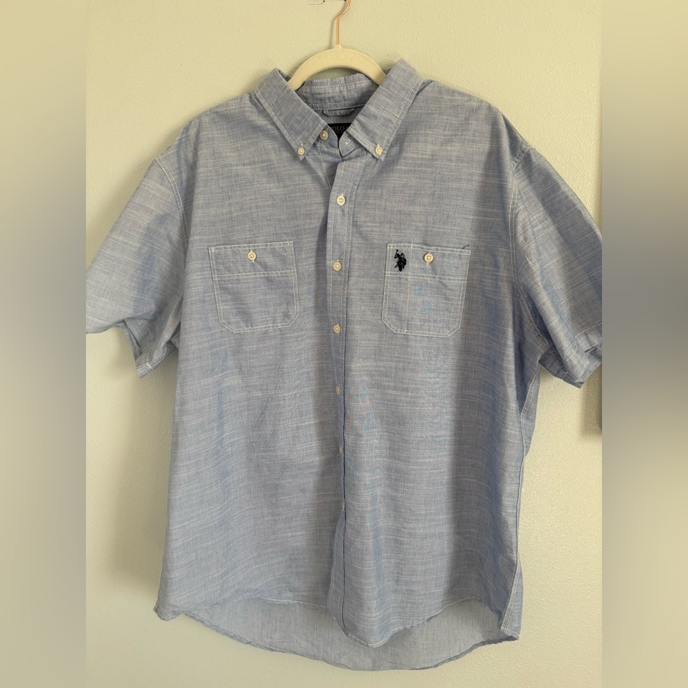 U.S. Polo Assn. Men’s Light Blue Short Sleeve Button-Down Shirt Size XXL